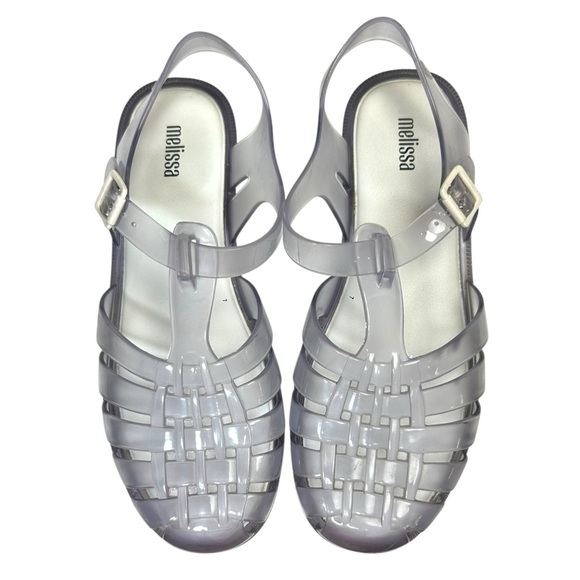 Melissa - Women’s ‘Possession' Jelly Fisherman Flat Sandals - Clear, Size 8 US - Picture 7 of 16